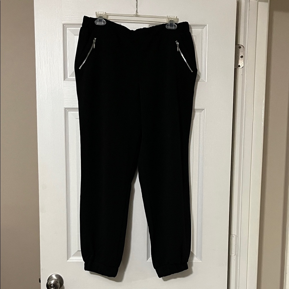 Maurices Black Joggers with Zippered Pockets